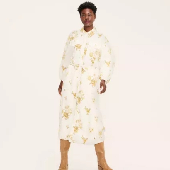 Woolrich Dresses & Skirts - Women's Floral Long Sleeve Uility Midi Shirt Dress Woolrich x Target XL